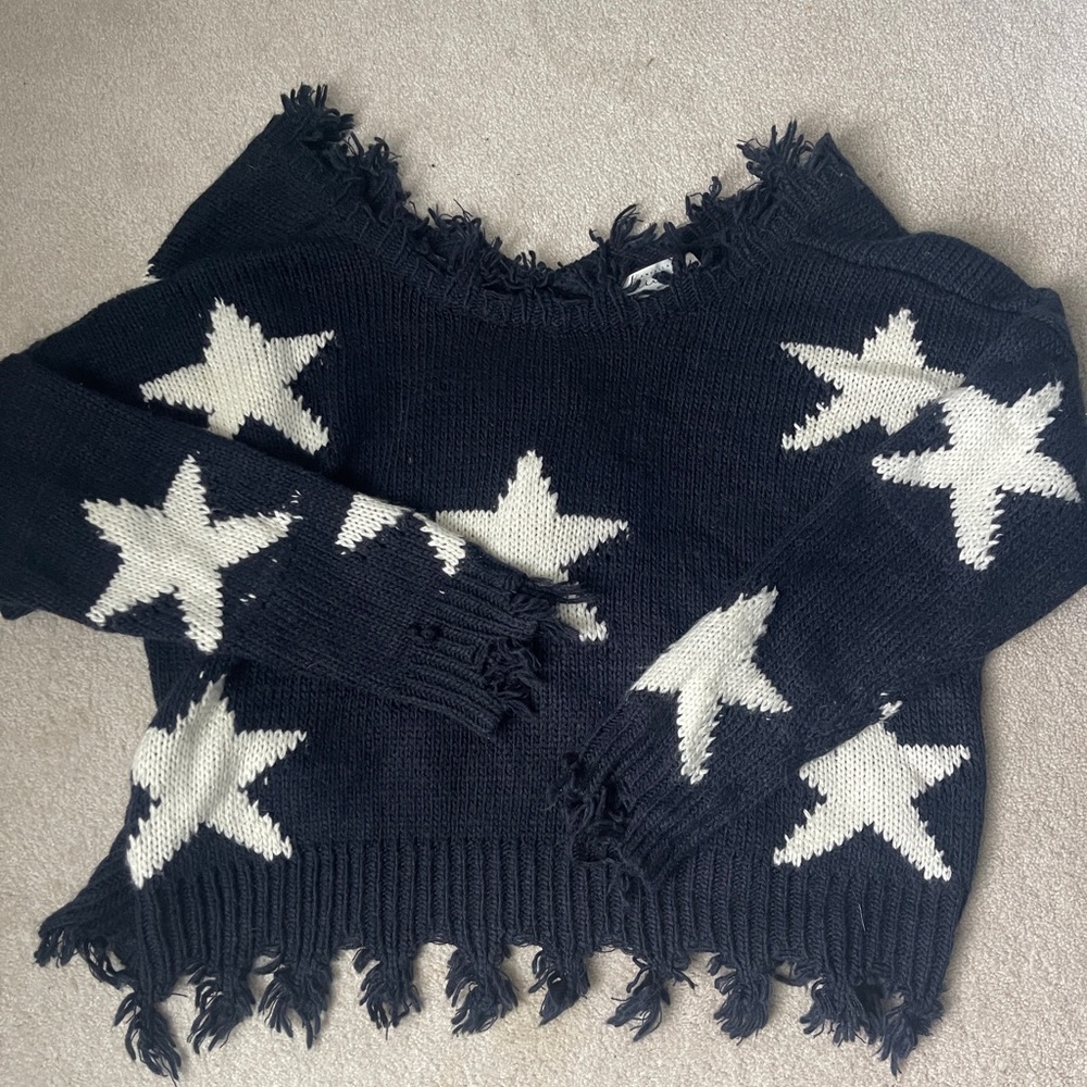 Navy Star Sweater